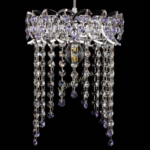 Барная люстра Астра №1 оптикон Фиолетовая в Саратове Гусь Хрустальный