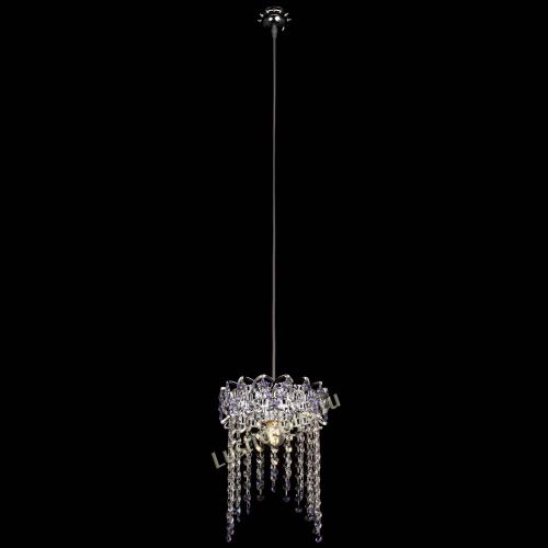 Барная люстра Астра №1 оптикон Фиолетовая в Саратове Гусь Хрустальный