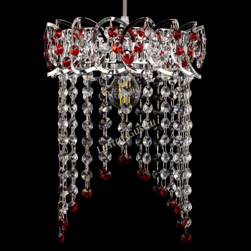 Барная люстра Астра №1 оптикон Красная в Саратове Гусь Хрустальный