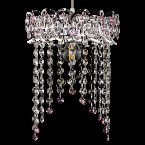 Барная люстра Астра №1 оптикон Розовая в Саратове Гусь Хрустальный