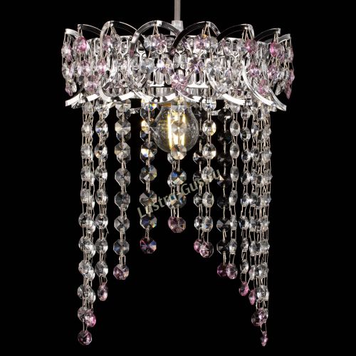 Барная люстра Астра №1 оптикон Розовая в Саратове Гусь Хрустальный
