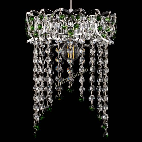 Барная люстра Астра №1 оптикон Зеленая в Саратове Гусь Хрустальный