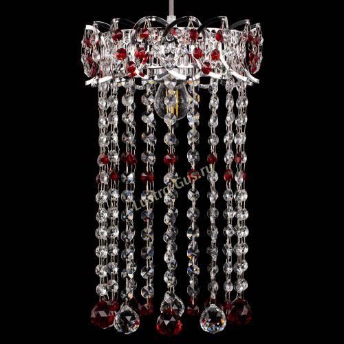 Барная люстра Астра №1 шар 30 длинная Красная в Саратове Гусь Хрустальный