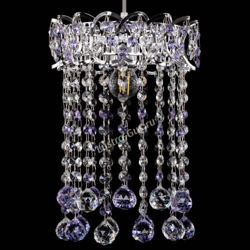 Барная люстра Астра №1 шар 30 фиолетовая в Саратове Гусь Хрустальный