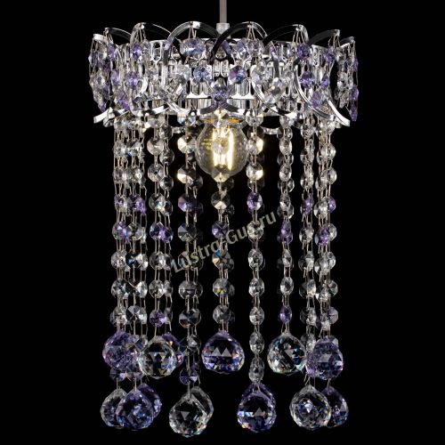 Барная люстра Астра №1 шар 30 фиолетовая в Саратове Гусь Хрустальный