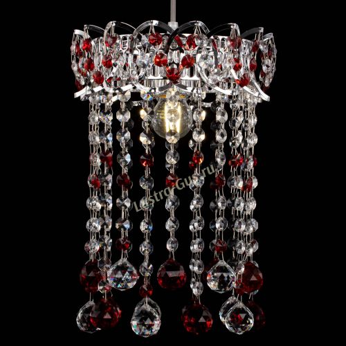 Барная люстра Астра №1 шар 30 красная в Саратове Гусь Хрустальный