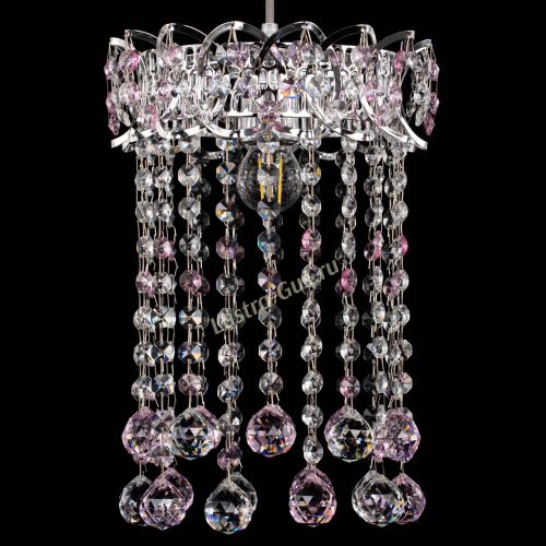Барная люстра Астра №1 шар 30 розовая в Саратове Гусь Хрустальный