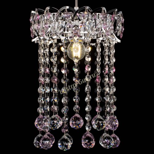 Барная люстра Астра №1 шар 30 розовая в Саратове Гусь Хрустальный