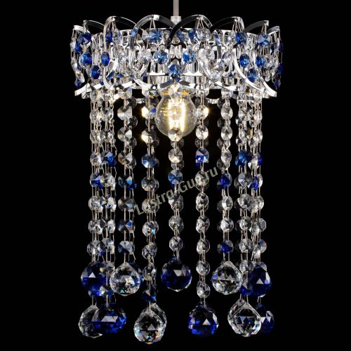 Барная люстра Астра №1 шар 30 синяя в Саратове Гусь Хрустальный