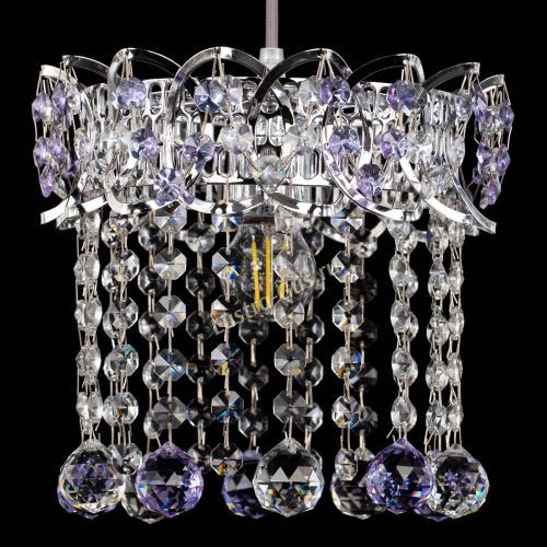 Барная люстра Астра №1 шар фиолетовая в Саратове Гусь Хрустальный