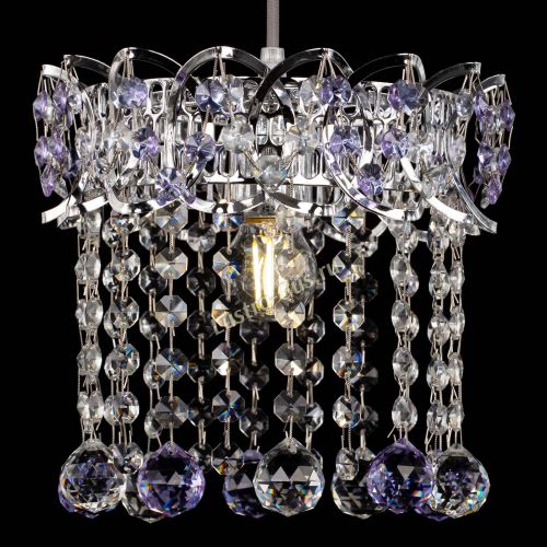Барная люстра Астра №1 шар фиолетовая в Саратове Гусь Хрустальный