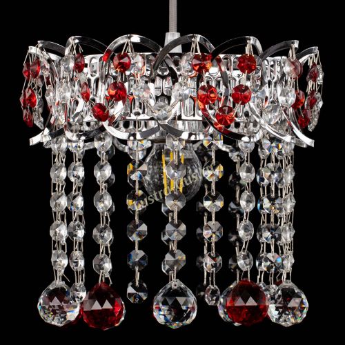 Барная люстра Астра №1 шар красная в Саратове Гусь Хрустальный
