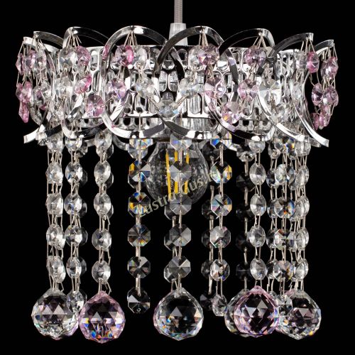 Барная люстра Астра №1 шар розовый в Саратове Гусь Хрустальный