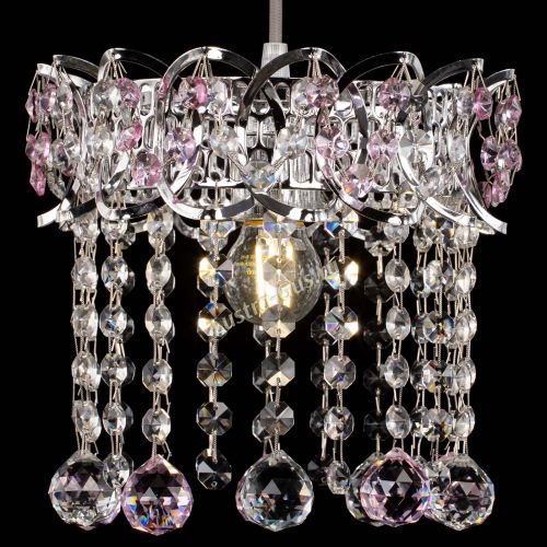 Барная люстра Астра №1 шар розовый в Саратове Гусь Хрустальный