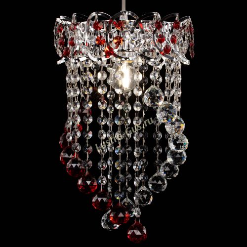 Барная люстра Астра №1 Сигма красная в Саратове Гусь Хрустальный