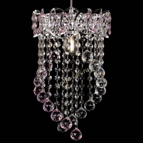 Барная люстра Астра №1 Сигма розовая в Саратове Гусь Хрустальный