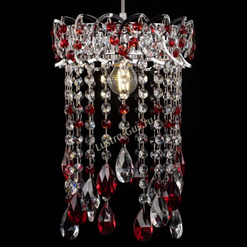 Барная люстра Астра №1 журавлик Красная в Саратове Гусь Хрустальный