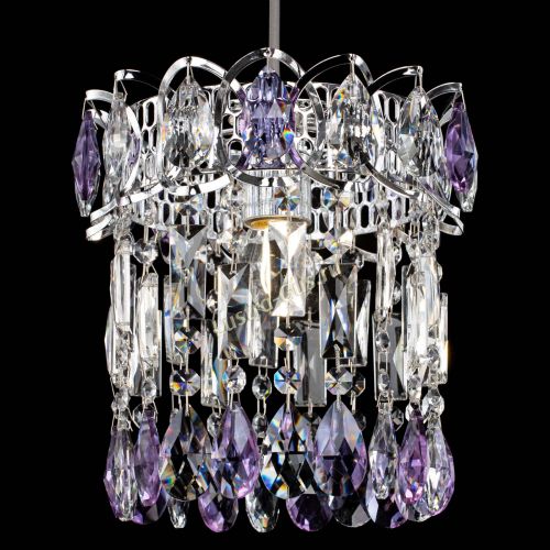 Барная люстра Астра №1 фиолетовая в Саратове Гусь Хрустальный