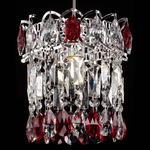 Барная люстра Астра №1 красная в Саратове Гусь Хрустальный