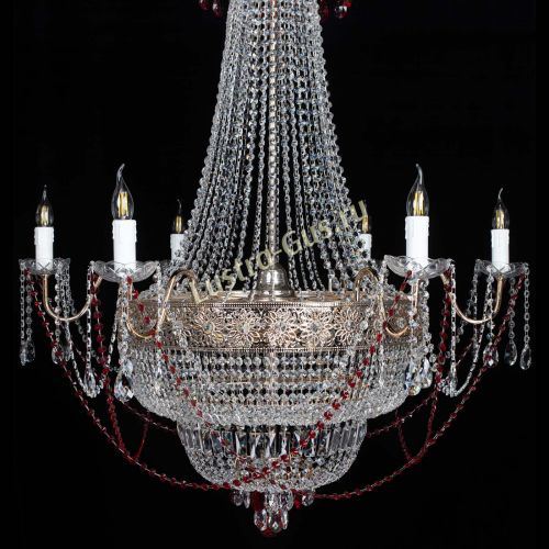 Люстра Елизавета Восток красная в Саратове Гусь Хрустальный