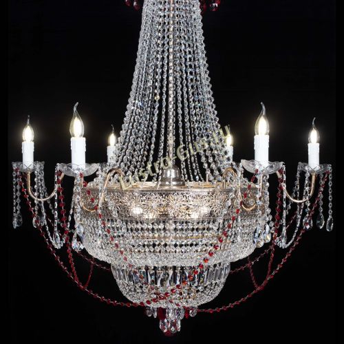Люстра Елизавета Восток красная в Саратове Гусь Хрустальный