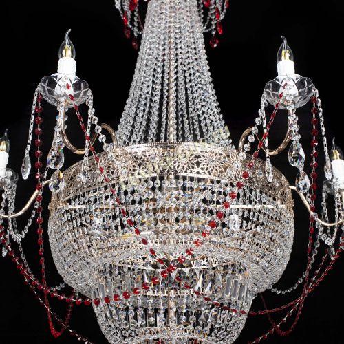 Люстра Елизавета Восток красная в Саратове Гусь Хрустальный