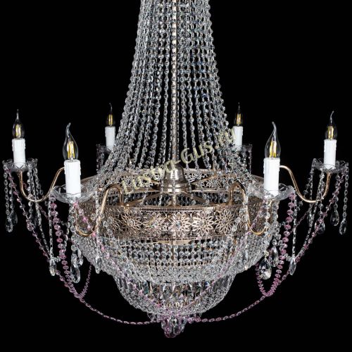 Люстра Елизавета Восток розовая в Саратове Гусь Хрустальный