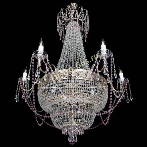 Люстра Елизавета Восток розовая в Саратове Гусь Хрустальный