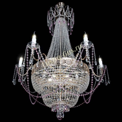 Люстра Елизавета Восток розовая в Саратове Гусь Хрустальный