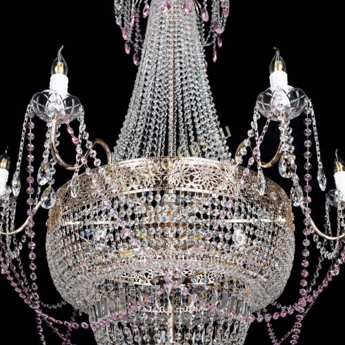 Люстра Елизавета Восток розовая в Саратове Гусь Хрустальный