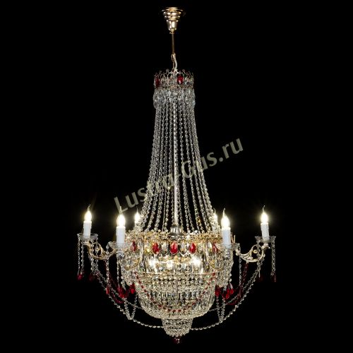 Люстра Елизавета красная в Саратове Гусь Хрустальный