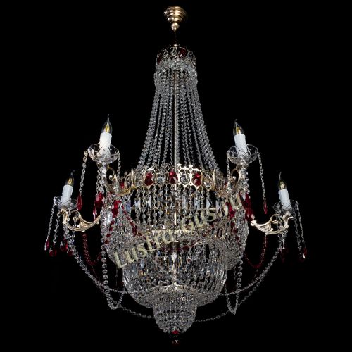 Люстра Елизавета красная в Саратове Гусь Хрустальный