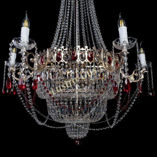 Люстра Елизавета красная в Саратове Гусь Хрустальный