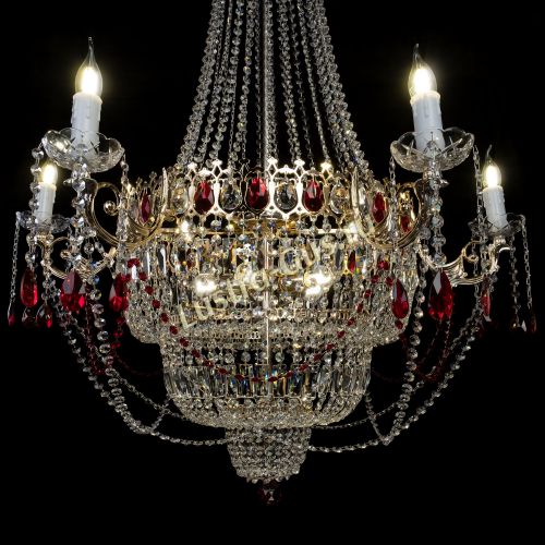 Люстра Елизавета красная в Саратове Гусь Хрустальный