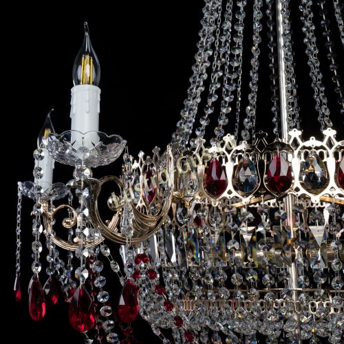Люстра Елизавета красная в Саратове Гусь Хрустальный
