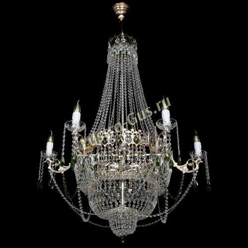 Люстра Елизавета зеленая в Саратове Гусь Хрустальный