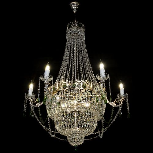 Люстра Елизавета зеленая в Саратове Гусь Хрустальный