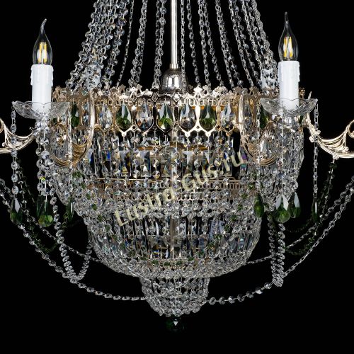 Люстра Елизавета зеленая в Саратове Гусь Хрустальный