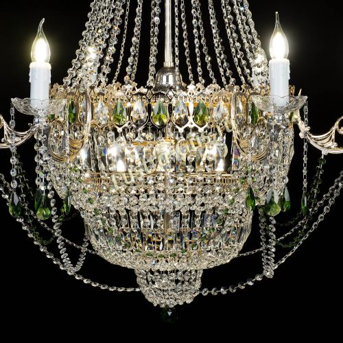 Люстра Елизавета зеленая в Саратове Гусь Хрустальный