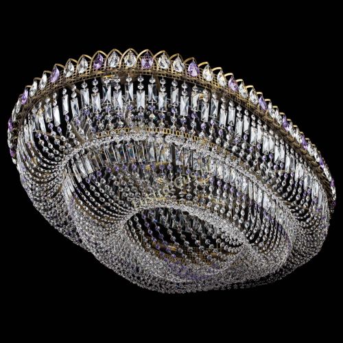Люстра Кольцо Овал №17 под бронзу фиолетовая в Саратове Гусь Хрустальный