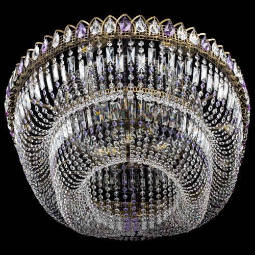 Люстра Кольцо Овал №17 под бронзу фиолетовая в Саратове Гусь Хрустальный