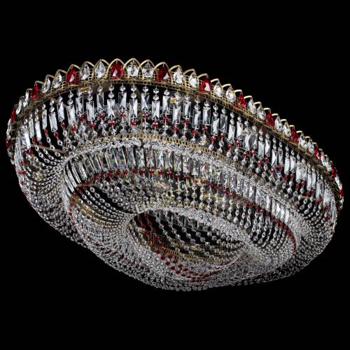 Люстра Кольцо Овал №17 под бронзу красная в Саратове Гусь Хрустальный