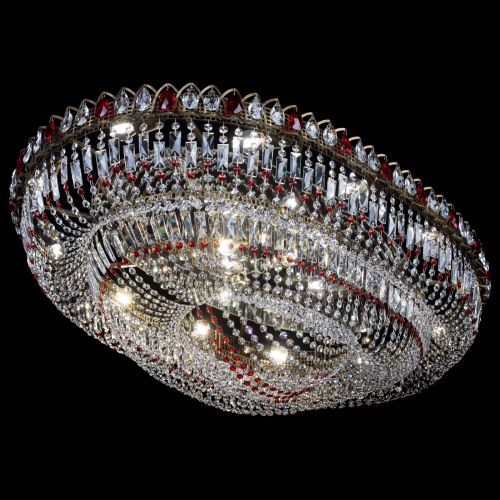 Люстра Кольцо Овал №17 под бронзу красная в Саратове Гусь Хрустальный