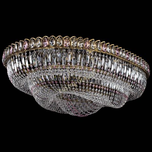 Люстра Кольцо Овал №17 под бронзу розовая в Саратове Гусь Хрустальный