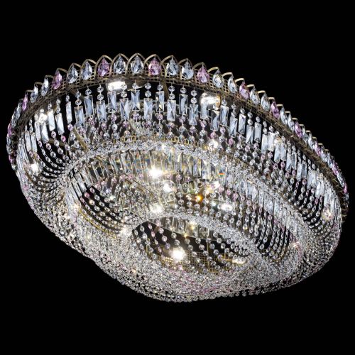 Люстра Кольцо Овал №17 под бронзу розовая в Саратове Гусь Хрустальный