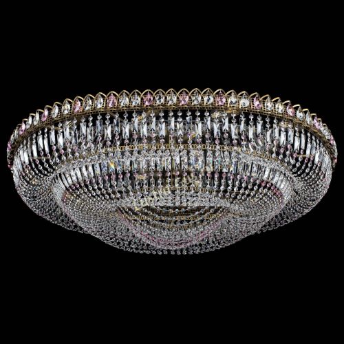 Люстра Кольцо Овал №17 под бронзу розовая в Саратове Гусь Хрустальный