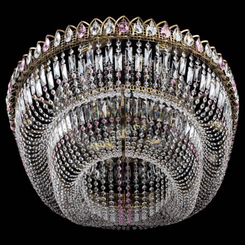 Люстра Кольцо Овал №17 под бронзу розовая в Саратове Гусь Хрустальный