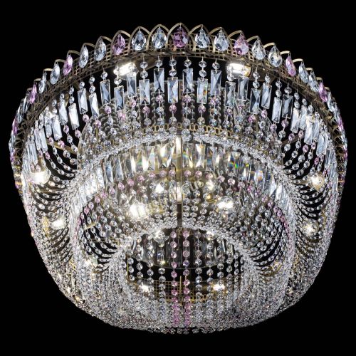 Люстра Кольцо Овал №17 под бронзу розовая в Саратове Гусь Хрустальный