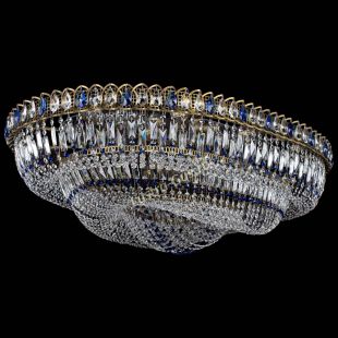  Люстра Кольцо Овал №17 под бронзу синяя