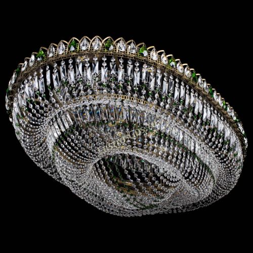 Люстра Кольцо Овал №17 под бронзу зеленая в Саратове Гусь Хрустальный